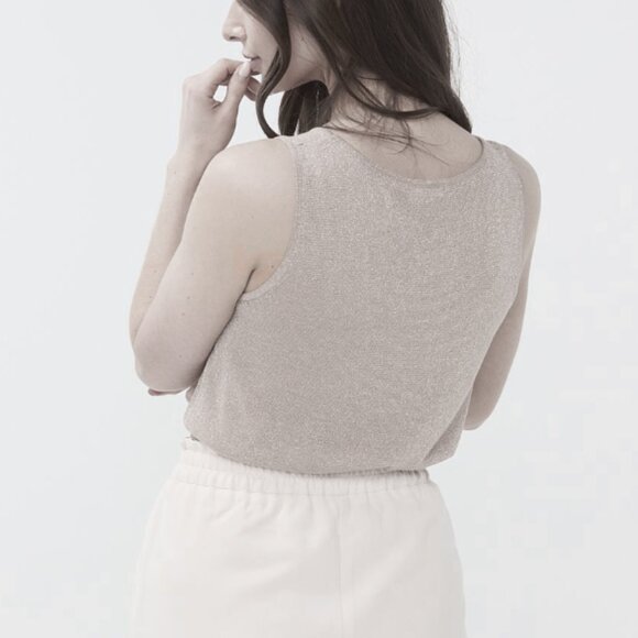 NWOT ESQUALO Linen & Glitter Camisole - Picture 4 of 16